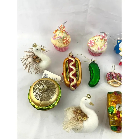 21x Holiday Ornaments Christmas Food Pizza Sonic Heart Cupcake Assorted Hanging - Picture 2 of 16